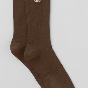 Unisex Half-Crew Understated Sock - Espresso