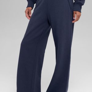 Serenity Wide Leg Sweatpant - Navy